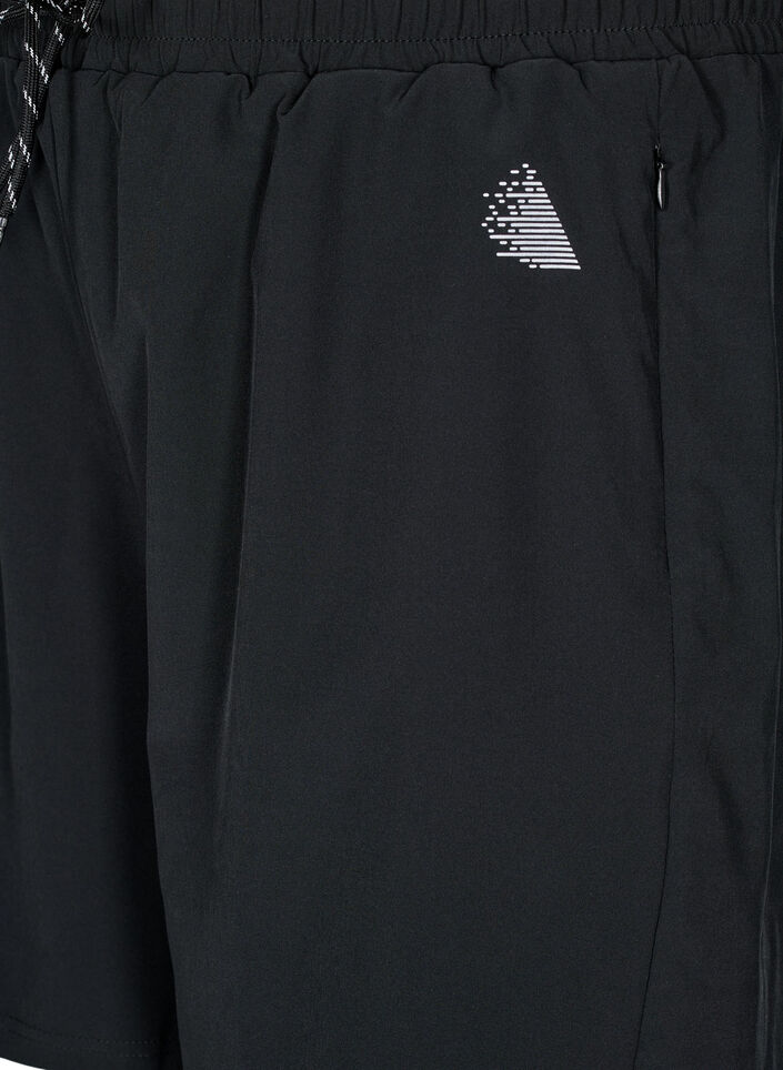 Trainingsshort met binnenbroekje, Zwart, Packshot image number 2