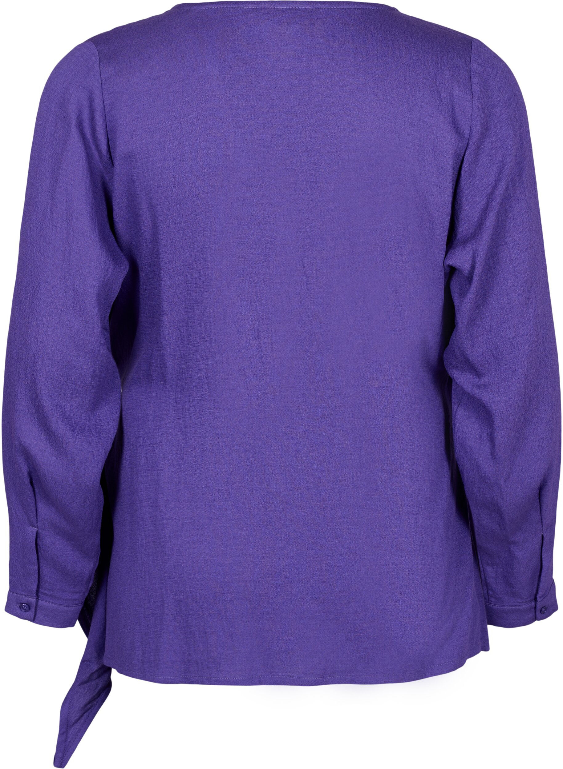 Zizzi Blouse &agrave; manches longues en viscose avec un aspect enveloppant, Prism Violet, Packshot image number 1