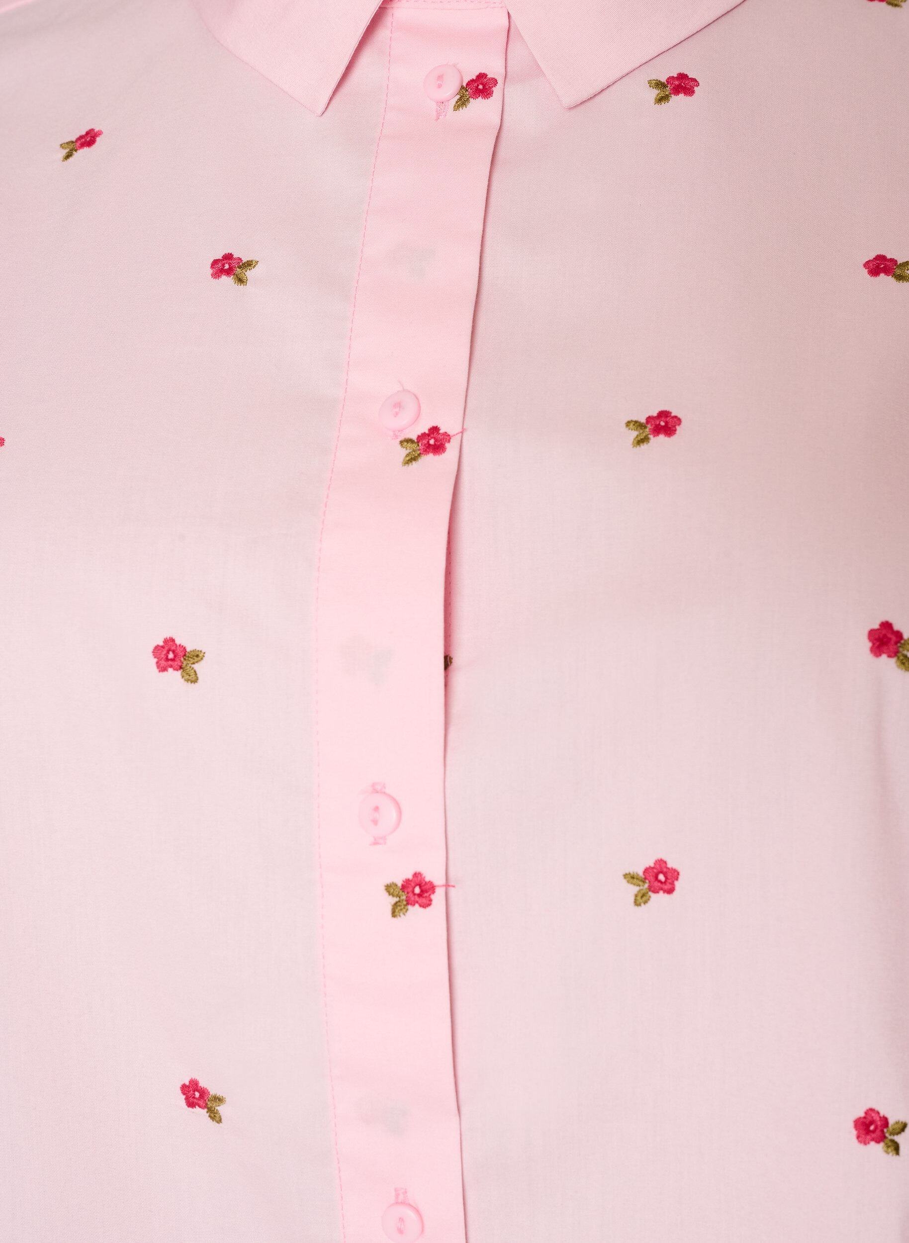 ZizziShirt met geborduurde bloemen, Roze, Packshot image number 2