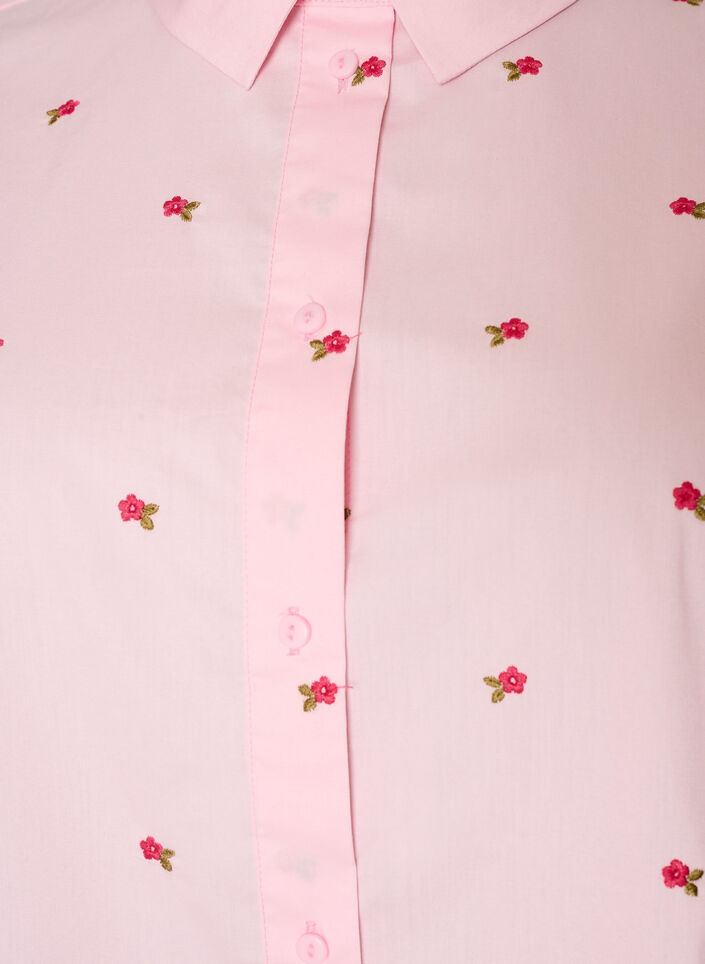 Shirt met geborduurde bloemen, Roze, Packshot image number 2
