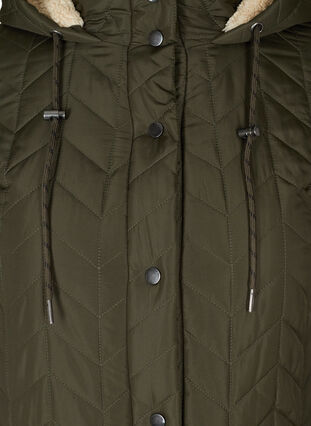 Gewatteerde jas met knopen en capuchon, Forest Night, Packshot image number 2