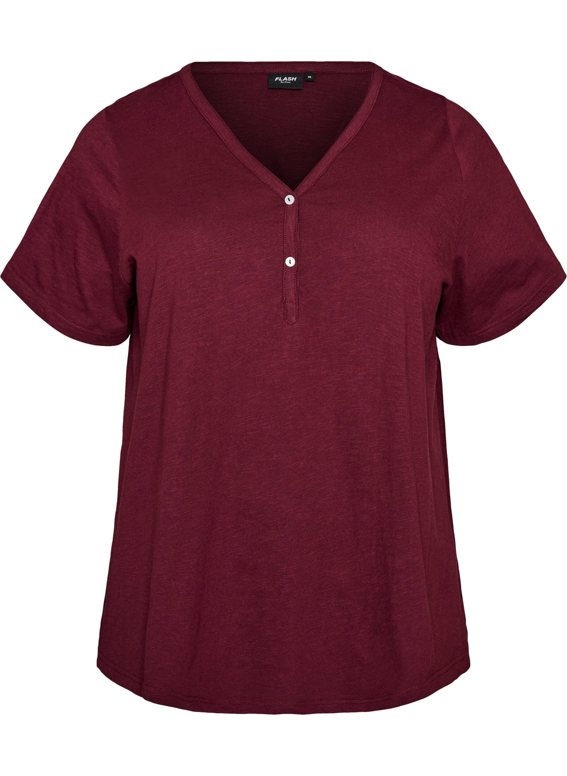 ZizziT-shirt dot&eacute; de boutons, Bordeaux fonc&eacute;, Packshot image number 0