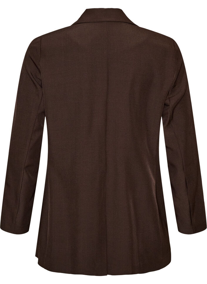 Blazer met zakken en splitten, Bruin, Packshot image number 1