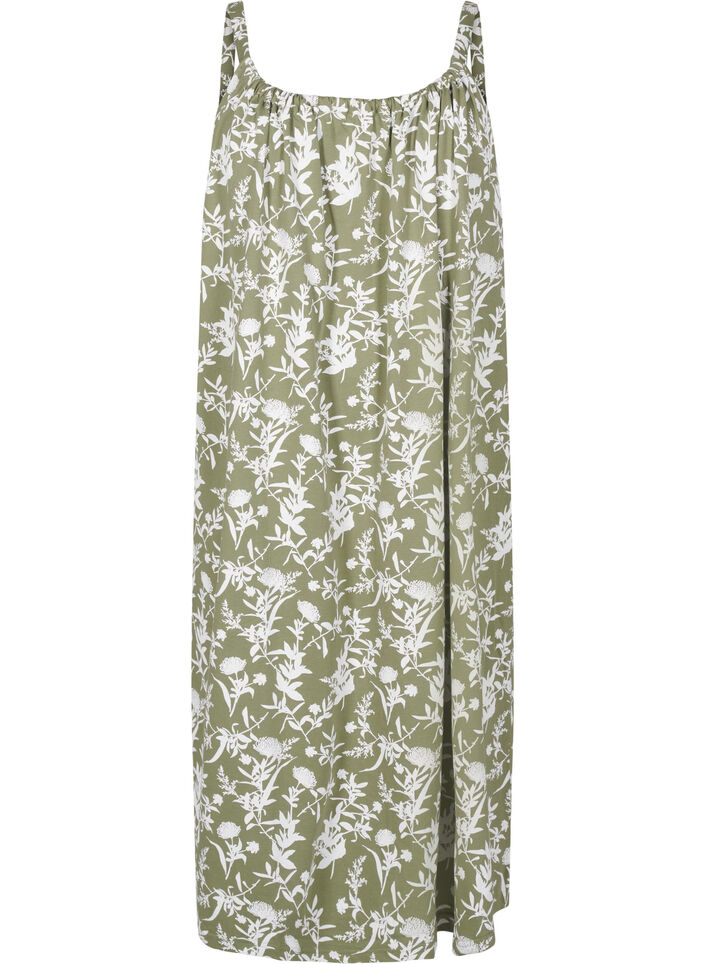 Robe &agrave; bretelles midi en coton bio, Vert, Packshot image number 0