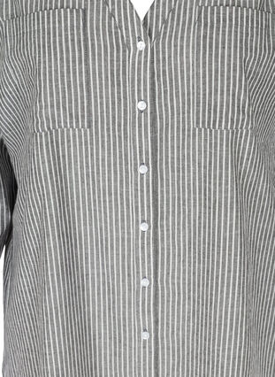 Gestreepte blouse in 100% katoen, Black Stripe, Packshot image number 2