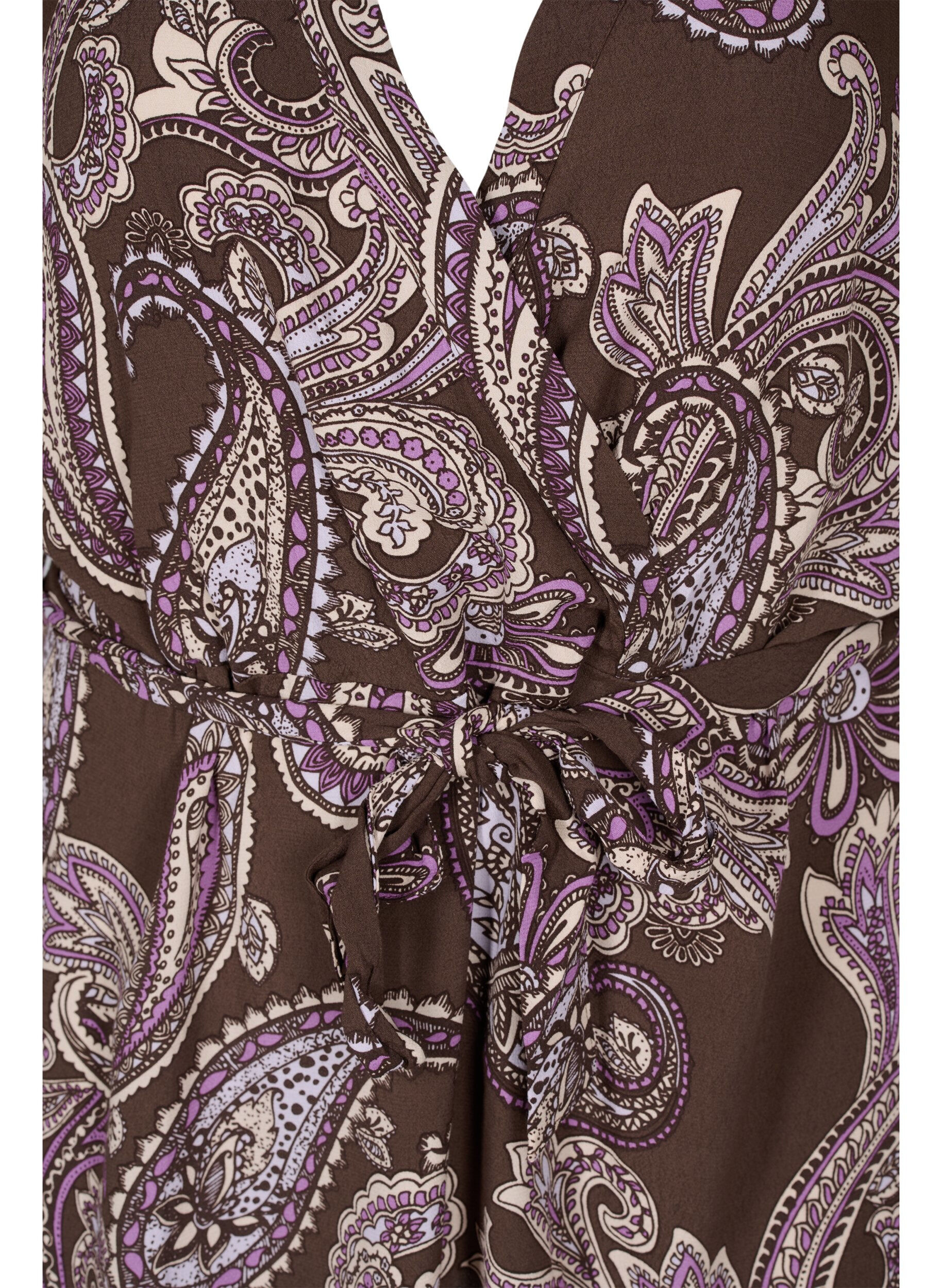 Zizzi Tunique en viscose imprim&eacute;e avec lien, Bracken Paisley, Packshot image number 2