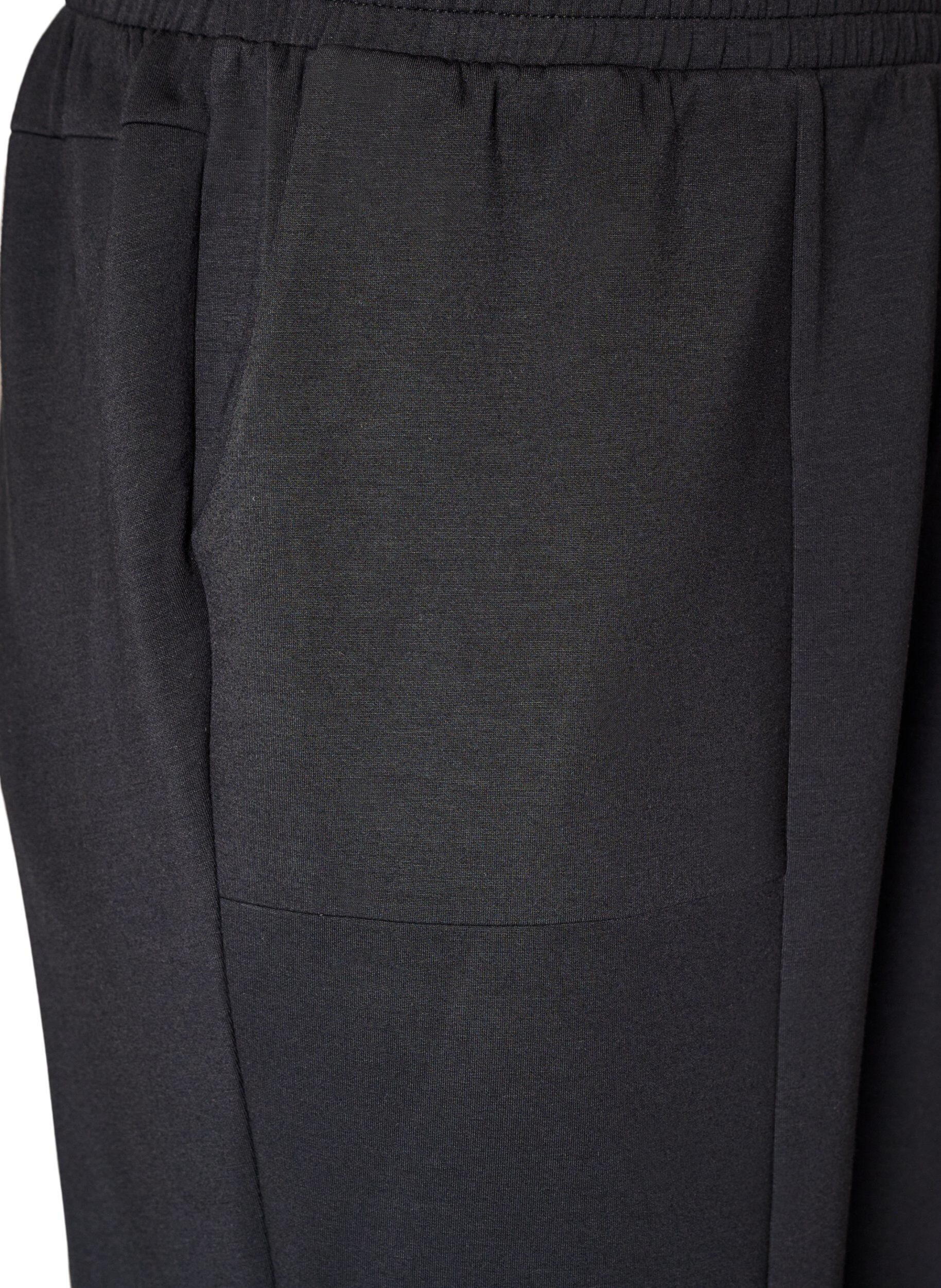 ZizziPantalon ample en jersey taille haute avec poches, Noir, Packshot image number 2