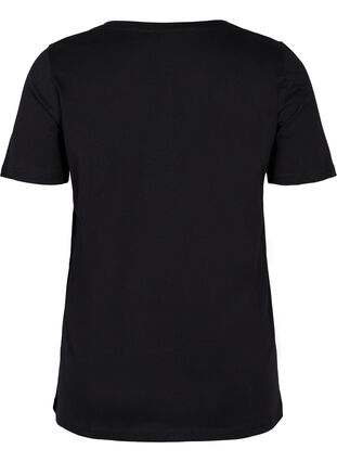 Katoenen t-shirt met v-hals, Black Love Leo, Packshot image number 1