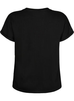Los t-shirt met borduursel anglaise, Black, Packshot image number 1