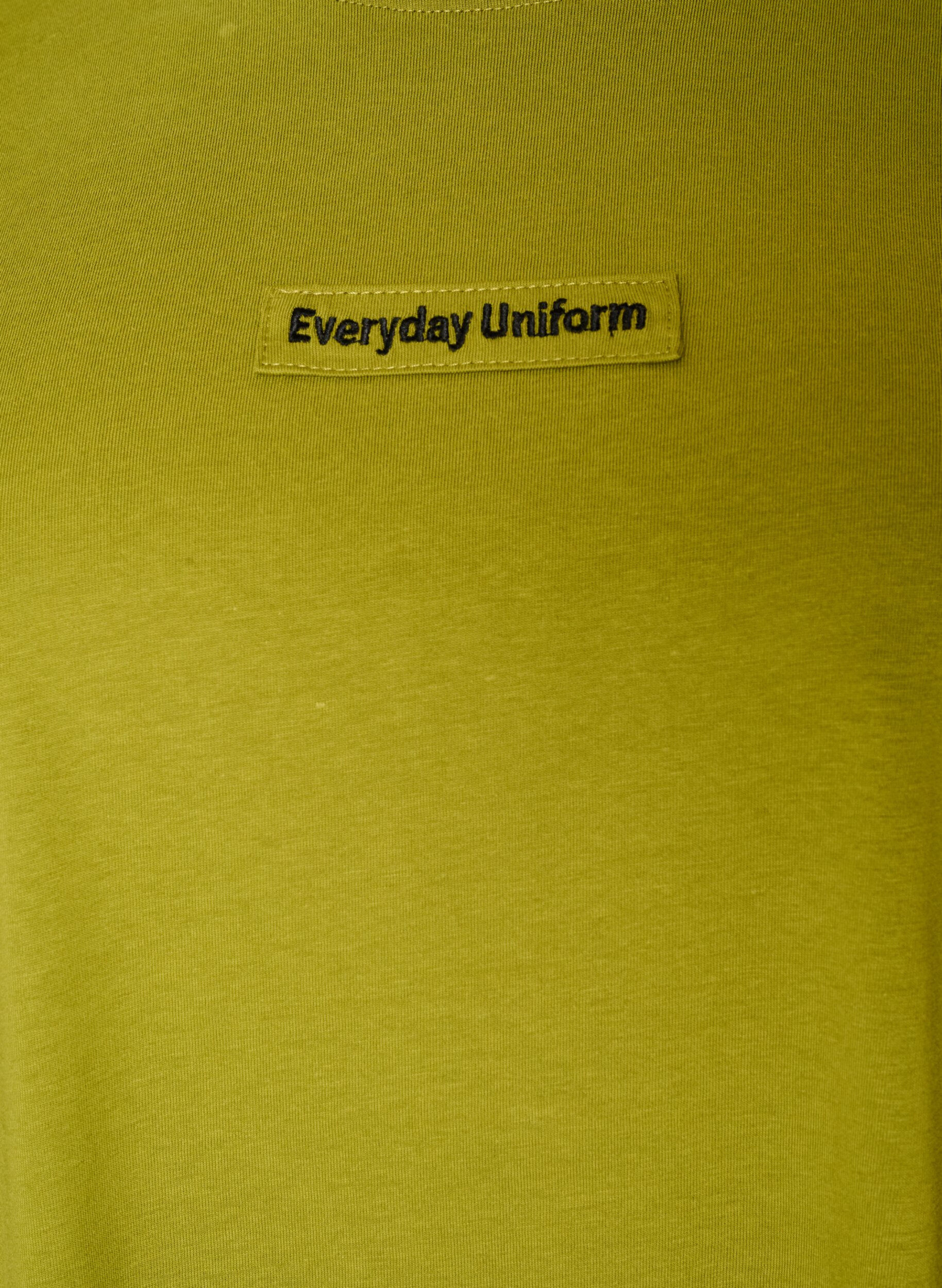ZizziKatoenen T-shirt met tekstbadge, Groen, Packshot image number 2
