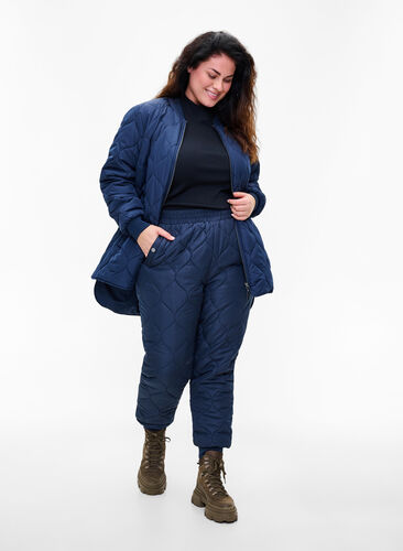 Pantalon thermique matelassé, Navy Blazer, Model image number 0