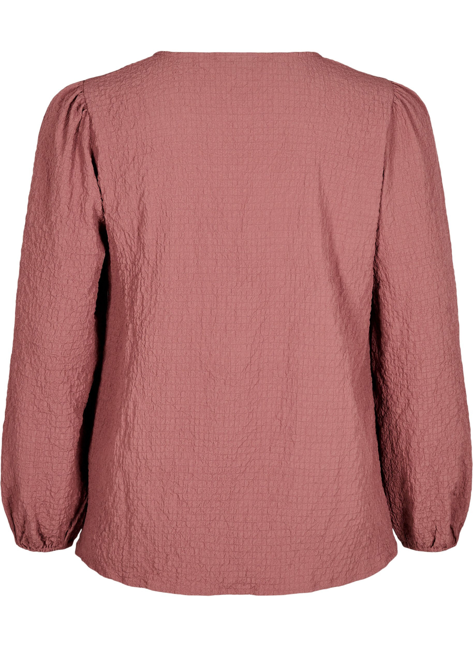 ZizziFLASH - Blouse met lange mouwen en ronde hals, Rose Brown, Packshot image number 1