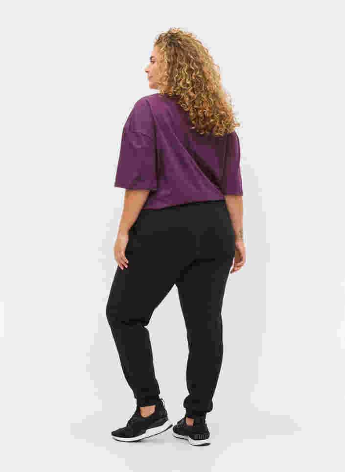 Pantalon de jogging avec lien et poches, Black, Model image number 1