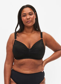 Soutien-gorge à armatures de bikini avec drapé, Black, Model