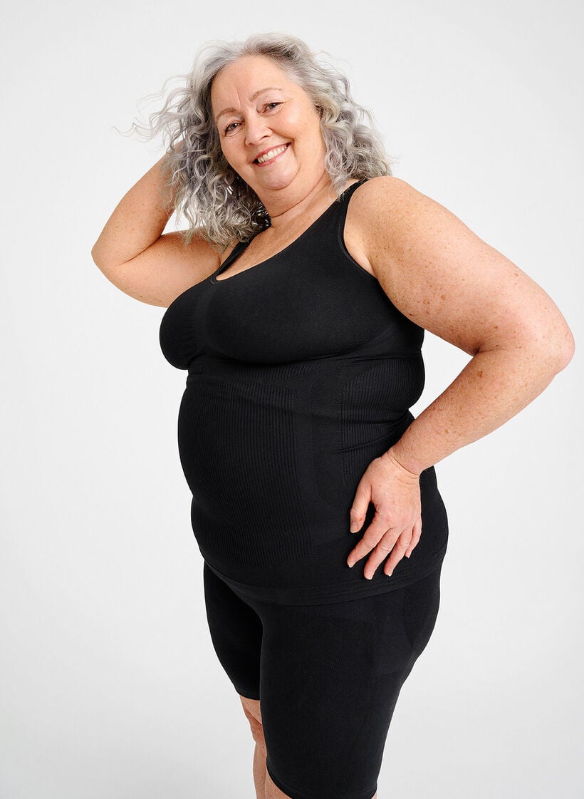 Shapewear top met brede bandjes, Zwart, Image image number 1