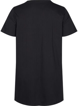 Lang katoenen t-shirt met korte mouwen, Black Tiger w. Foil, Packshot image number 1