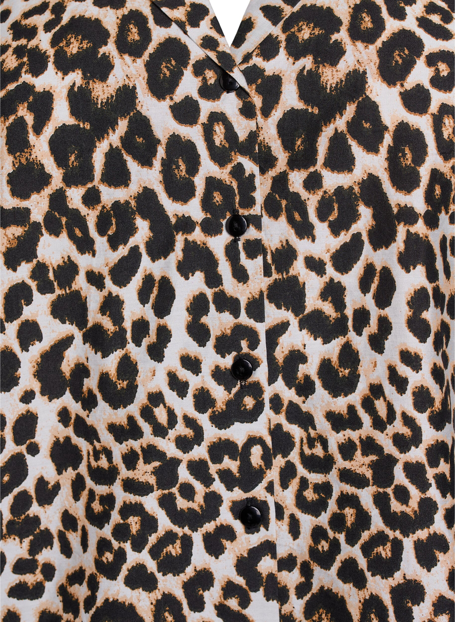 ZizziShirt blouse met print en V-hals, Bruin, Packshot image number 2