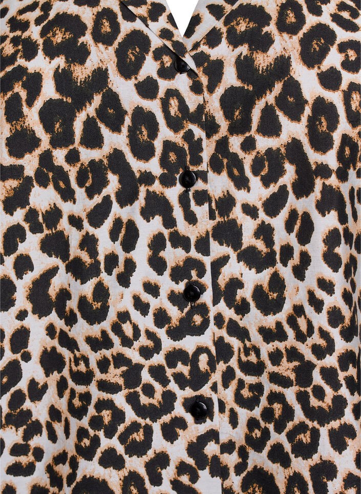 Chemisier imprimé à col en V, Marron, Packshot image number 2