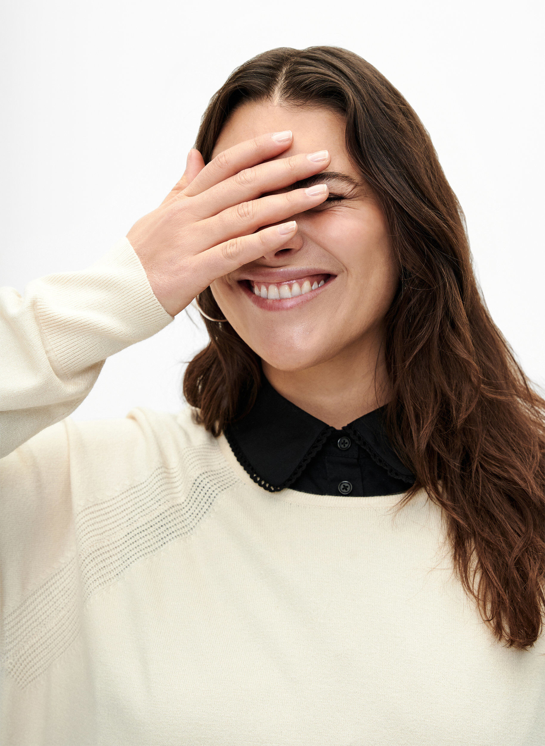 ZizziKraag met kanten lint, Black, Model image number 1