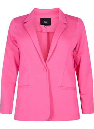 Blazer simple avec bouton et poches décoratives, Shocking Pink, Packshot image number 0