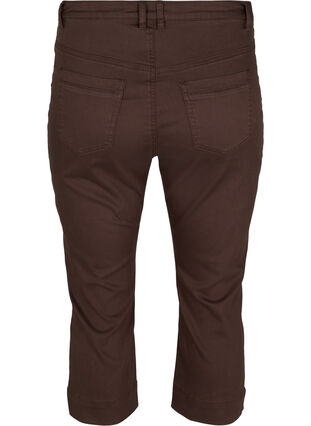 Nauwsluitende capri broek met splitjes, Dark Brown, Packshot image number 1