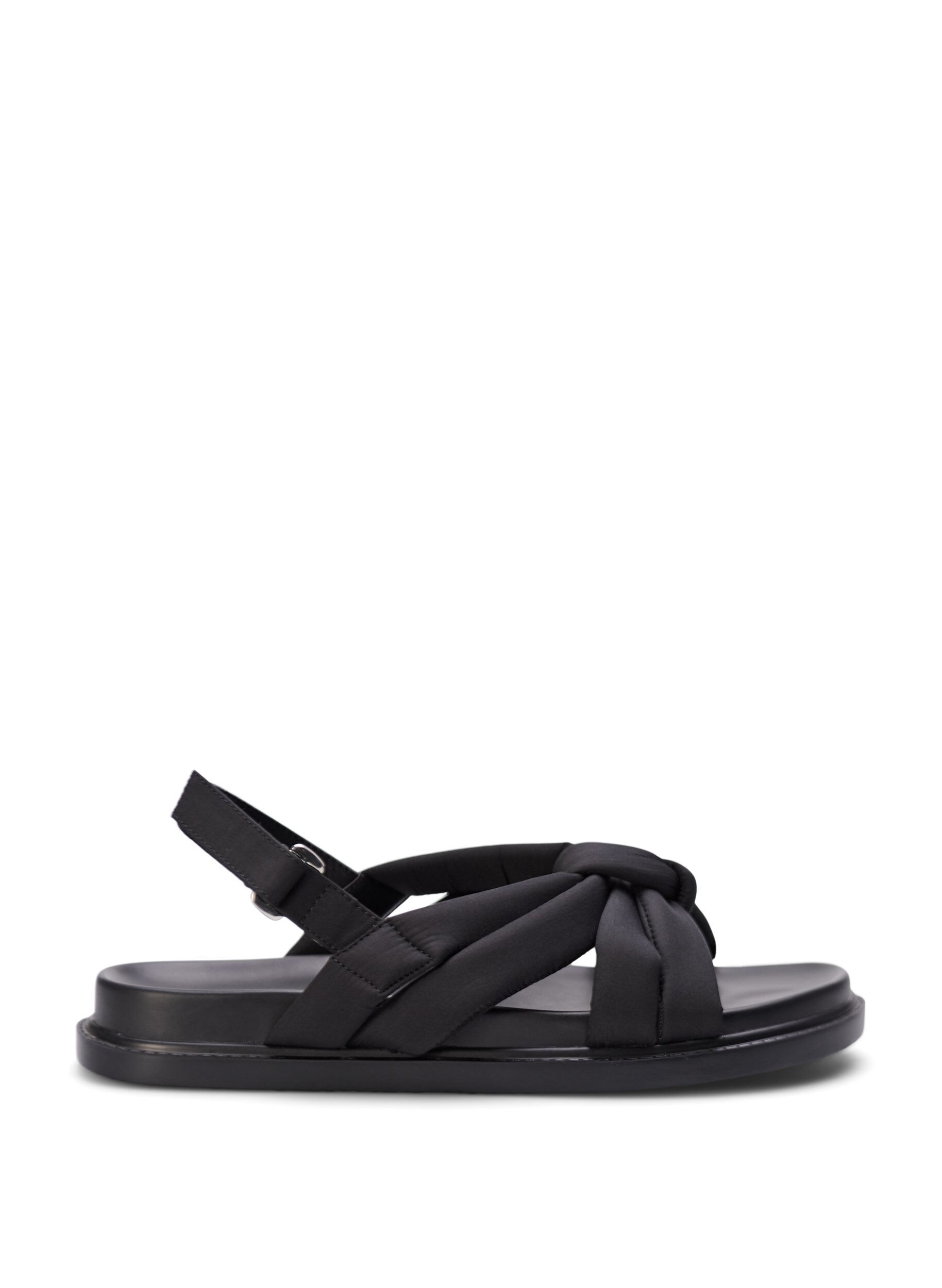 ZizziWide fit - Sandal met knoopdetail, Zwart, Packshot image number 0