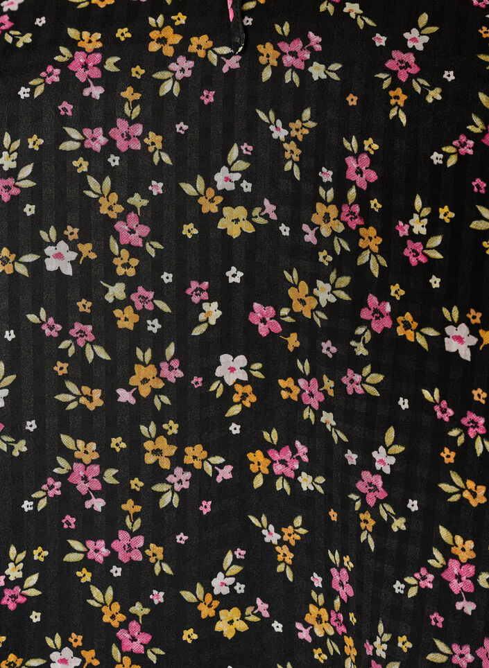 A-lijn tuniek met bloemenprint, Zwart, Packshot image number 2