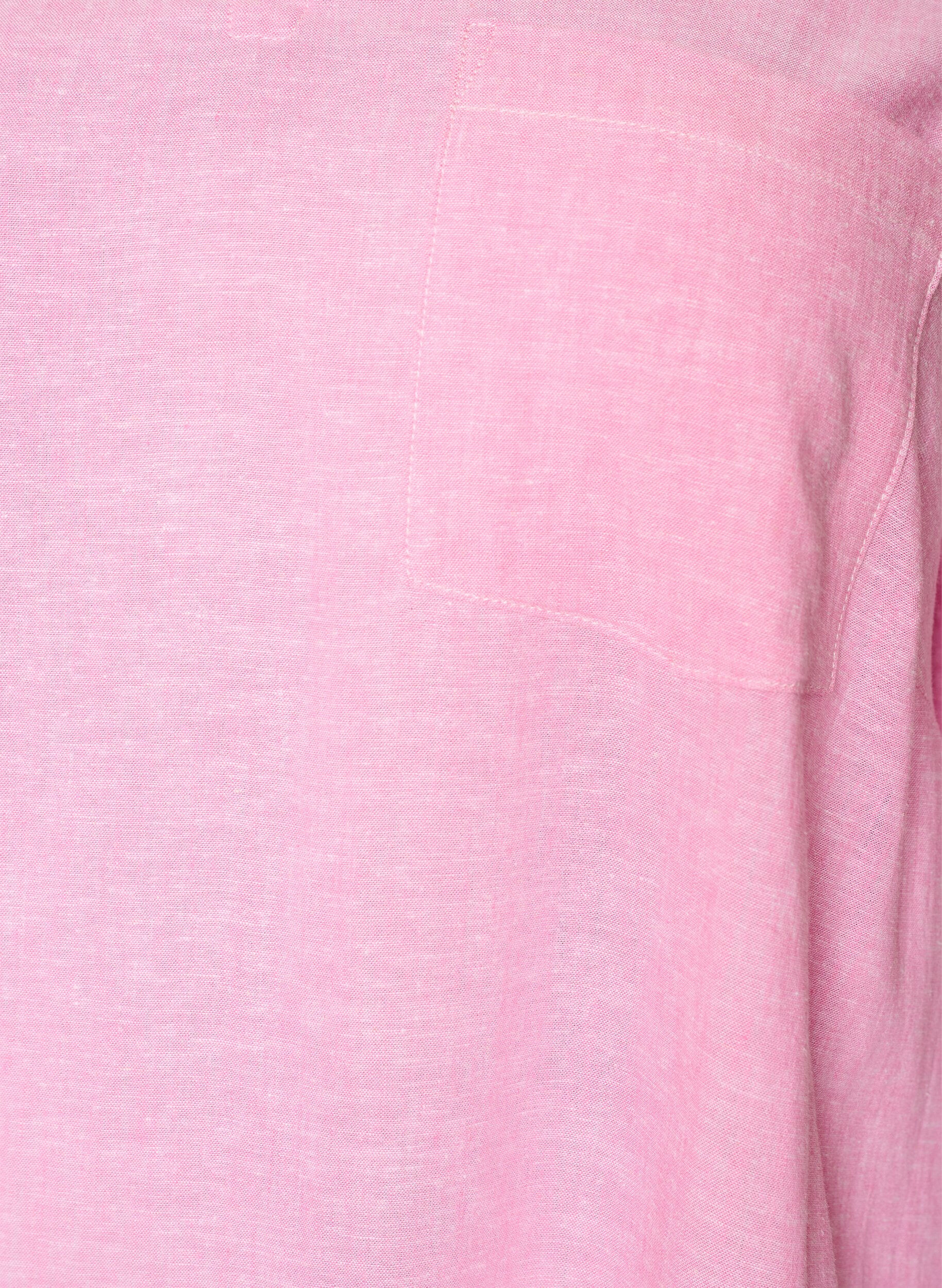 ZizziTunique coupe trap&egrave;ze en lin et viscose, Rose, Packshot image number 2
