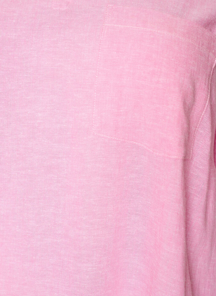 Tunique coupe trap&egrave;ze en lin et viscose, Rose, Packshot image number 2