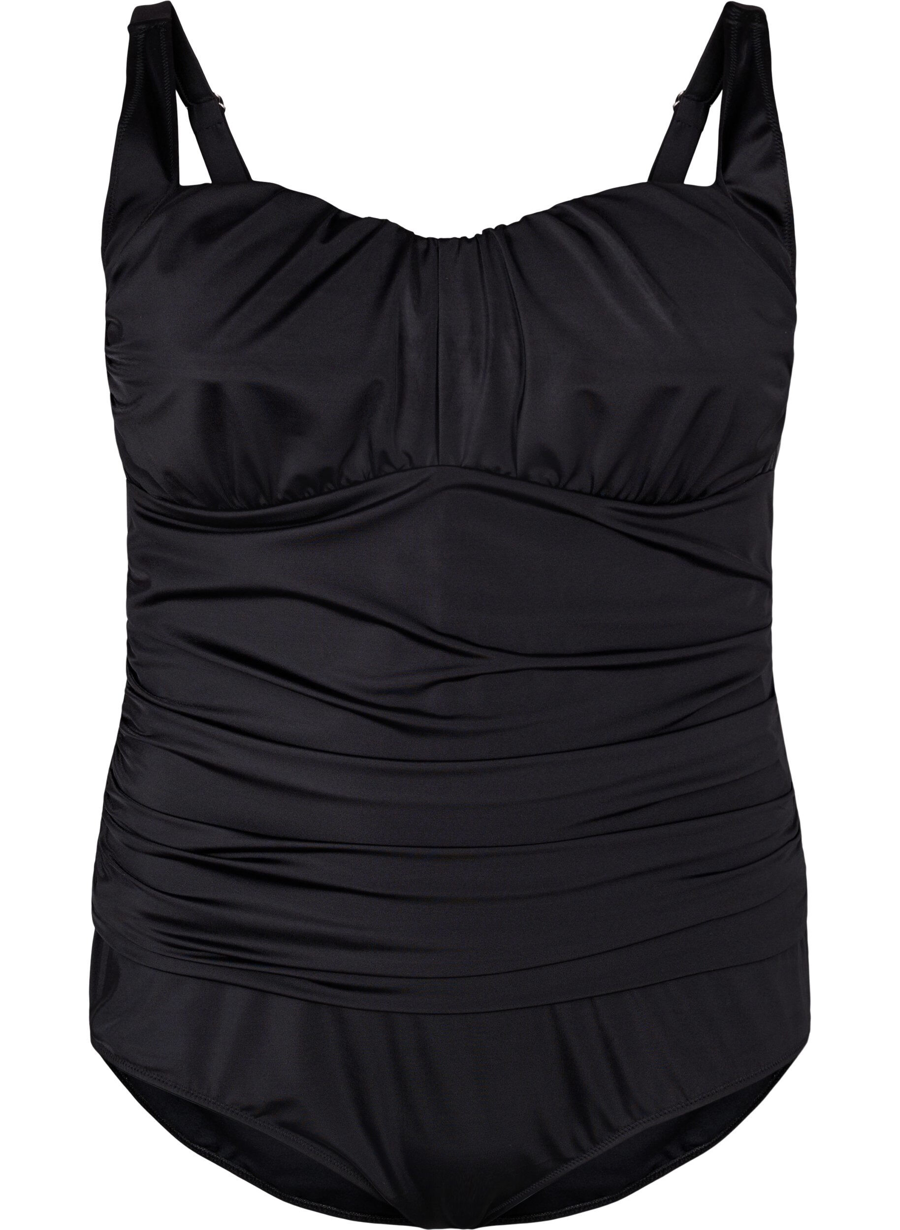 Zizzi Maillot de bain avec d&eacute;tails fronc&eacute;s, Black, Packshot image number 0