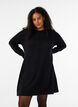 Robes tricot&eacute;es en m&eacute;lange coton-viscose, Noir, Model image number 0