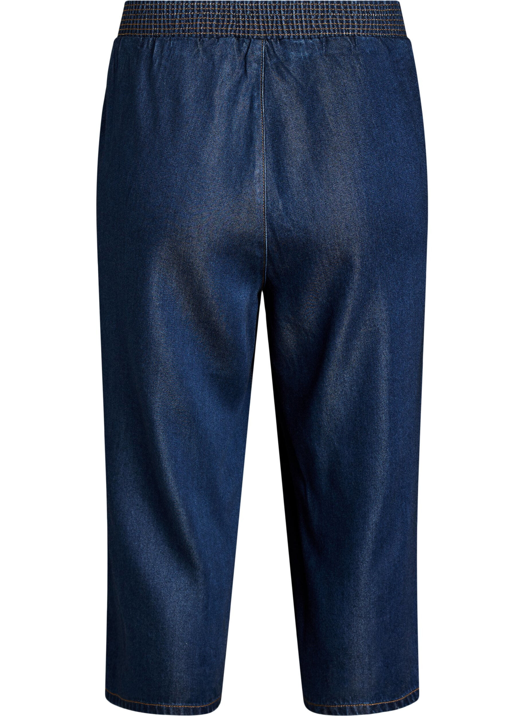 Zizzi Culotte en lyocell jambes larges aspect denim, Bleu, Packshot image number 1