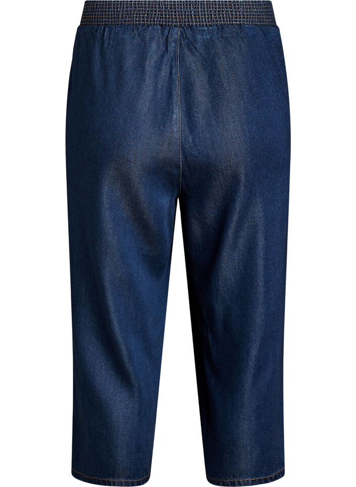 Culotte en lyocell jambes larges aspect denim, Bleu, Packshot image number 1