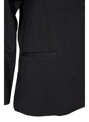Blazer simple avec bouton et poches décoratives, Dark Grey Melange, Packshot image number 3