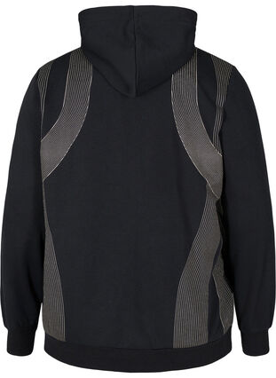 Sweatshirt met capuchon en print, Black, Packshot image number 1