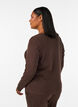 Haut de pyjama en coton biologique avec broderie ajour&eacute;e, Marron, Model image number 2