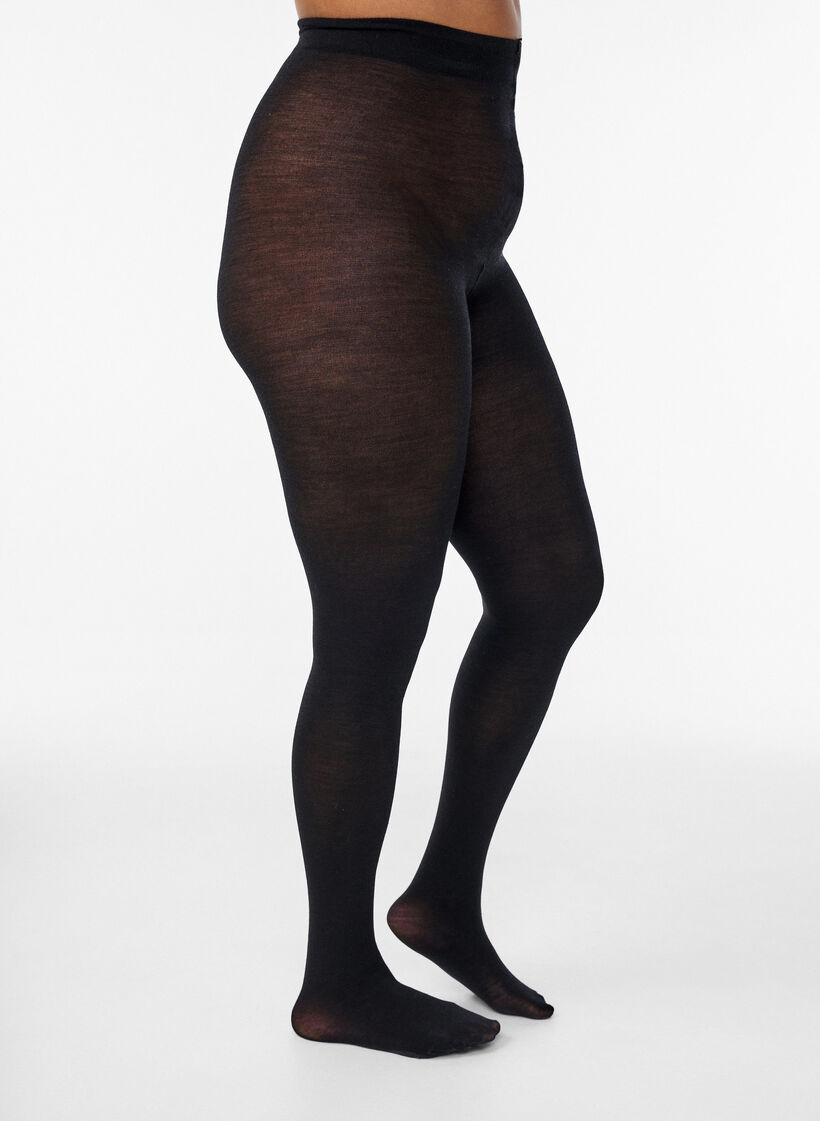 Wollen panty's, Zwart, Model image number 1