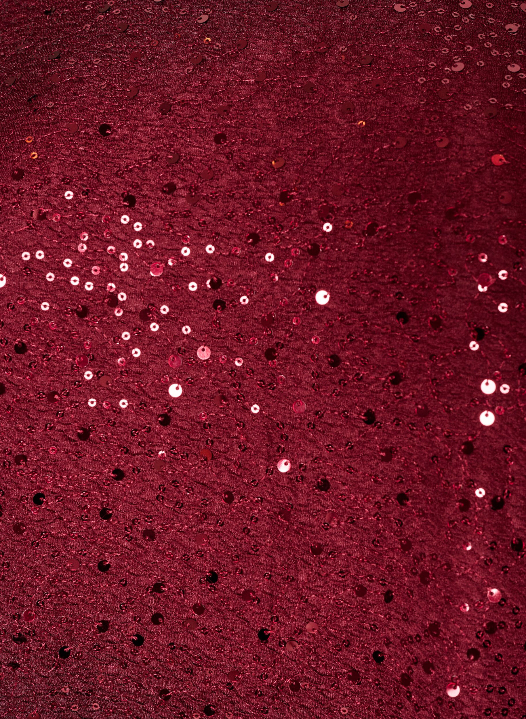ZizziRobe courte en sequins &agrave; la coupe trap&egrave;ze, Bordeaux, Packshot image number 2