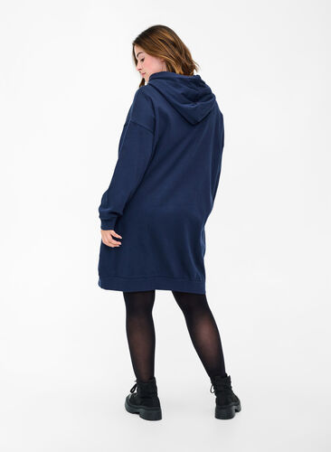 Robe pull avec capuche et fermeture éclair, Navy Blazer, Model image number 1