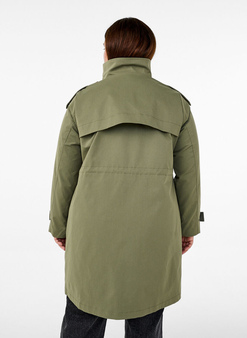 Veste parka imperméable, Vert foncé, Model image number 2