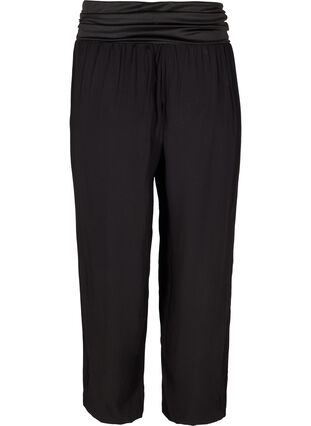Pantalon ample en viscose avec bord élastique, Black, Packshot image number 1