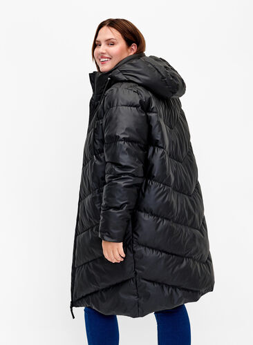 Veste d'hiver imperméable avec capuche détachable, Black, Model image number 1