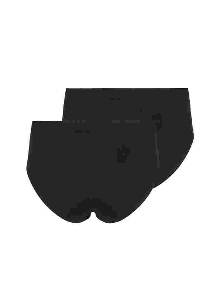 Lot de 2 culottes taille basse avec taille normale, Black, Packshot image number 1