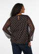 Blouse en mousseline &agrave; pois avec manches transparentes, Marron, Model image number 2
