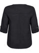 Katoenen blouse met een V-hals, Zwart, Packshot image number 1