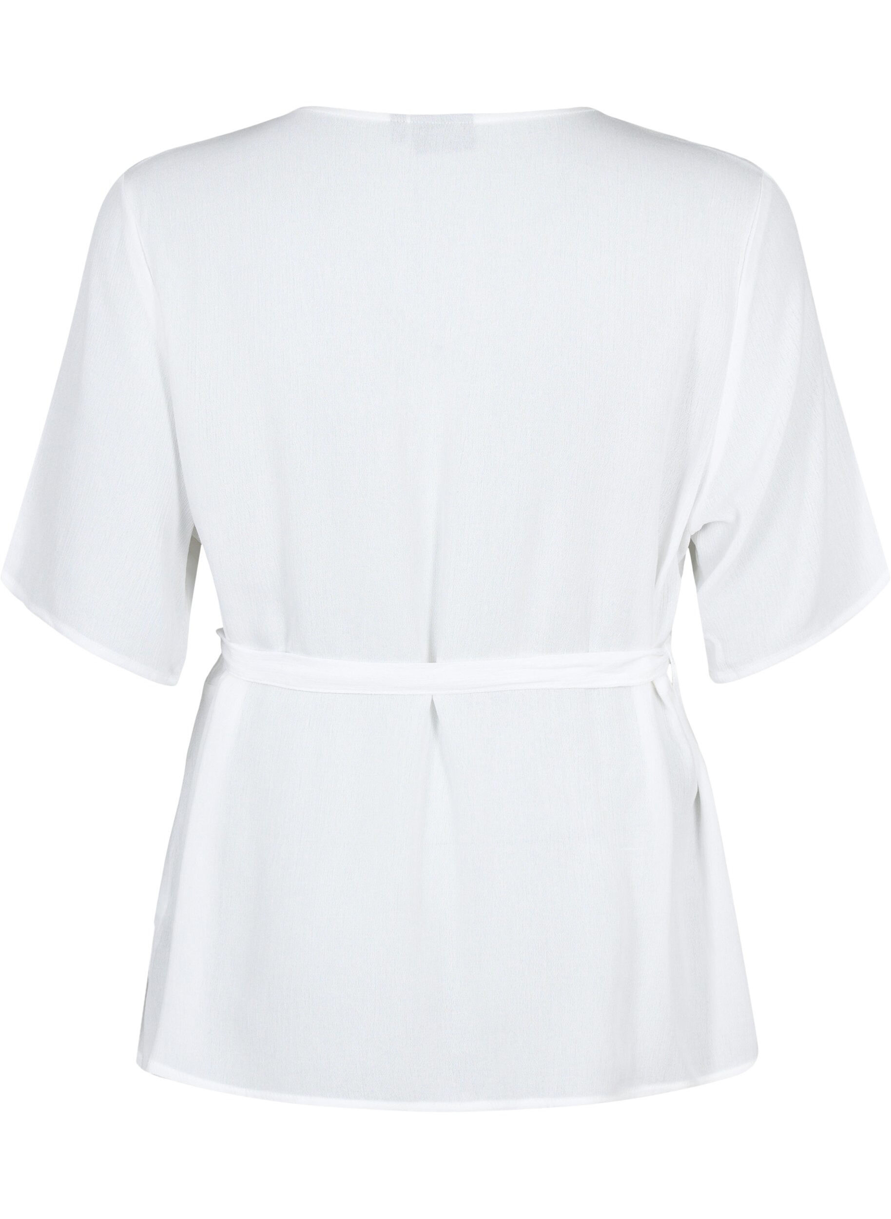 ZizziViscose blouse met wikkel, Bright White, Packshot image number 1