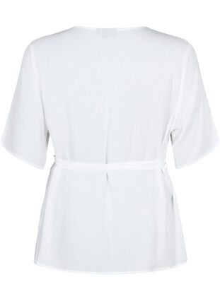Viscose blouse met wikkel, Bright White, Packshot image number 1