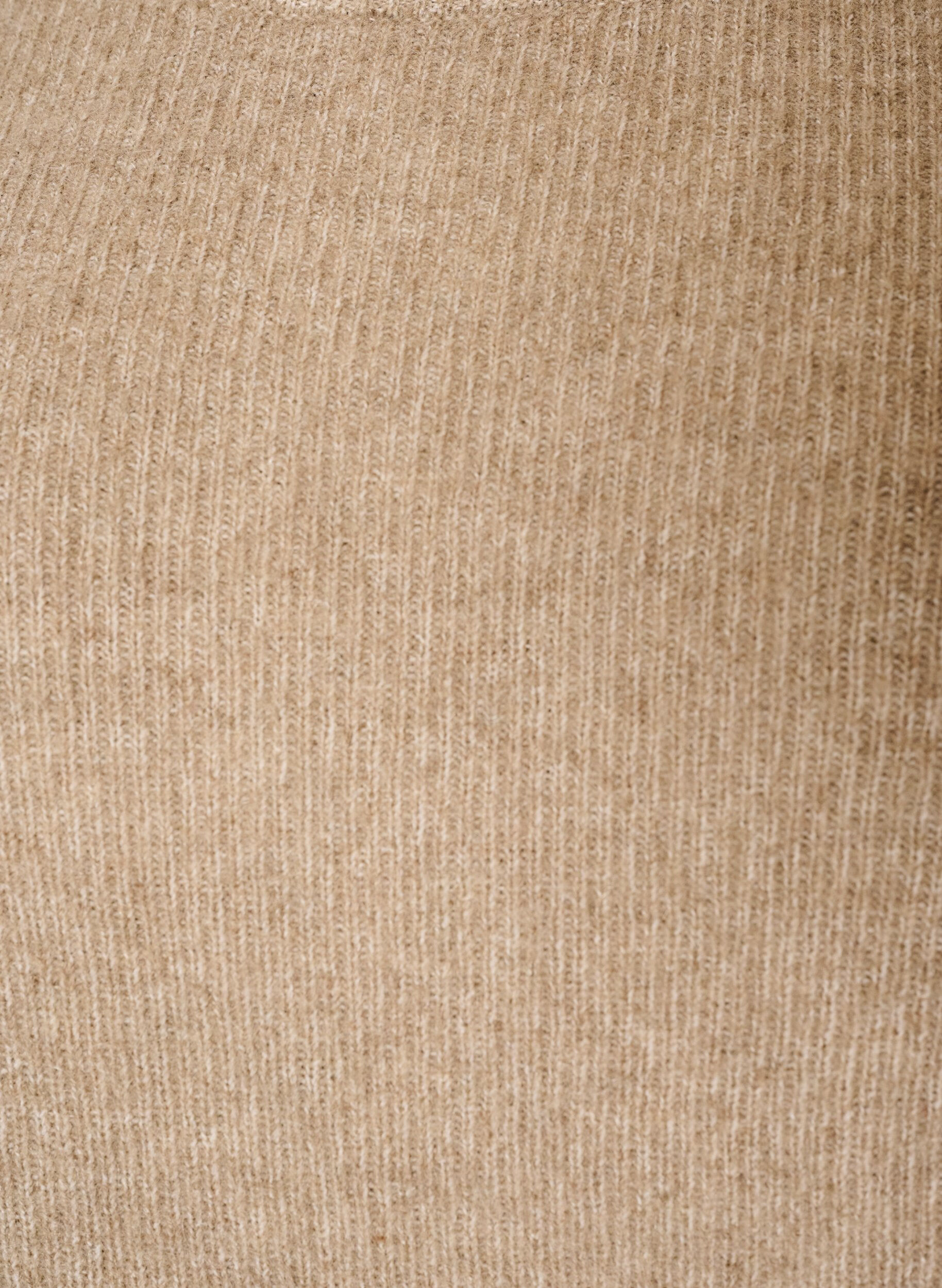 ZizziGem&ecirc;leerde gebreide blouse met ronde hals, Beige, Packshot image number 2