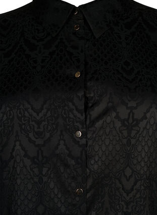 Chemise longue avec motif texturé, Black, Packshot image number 2
