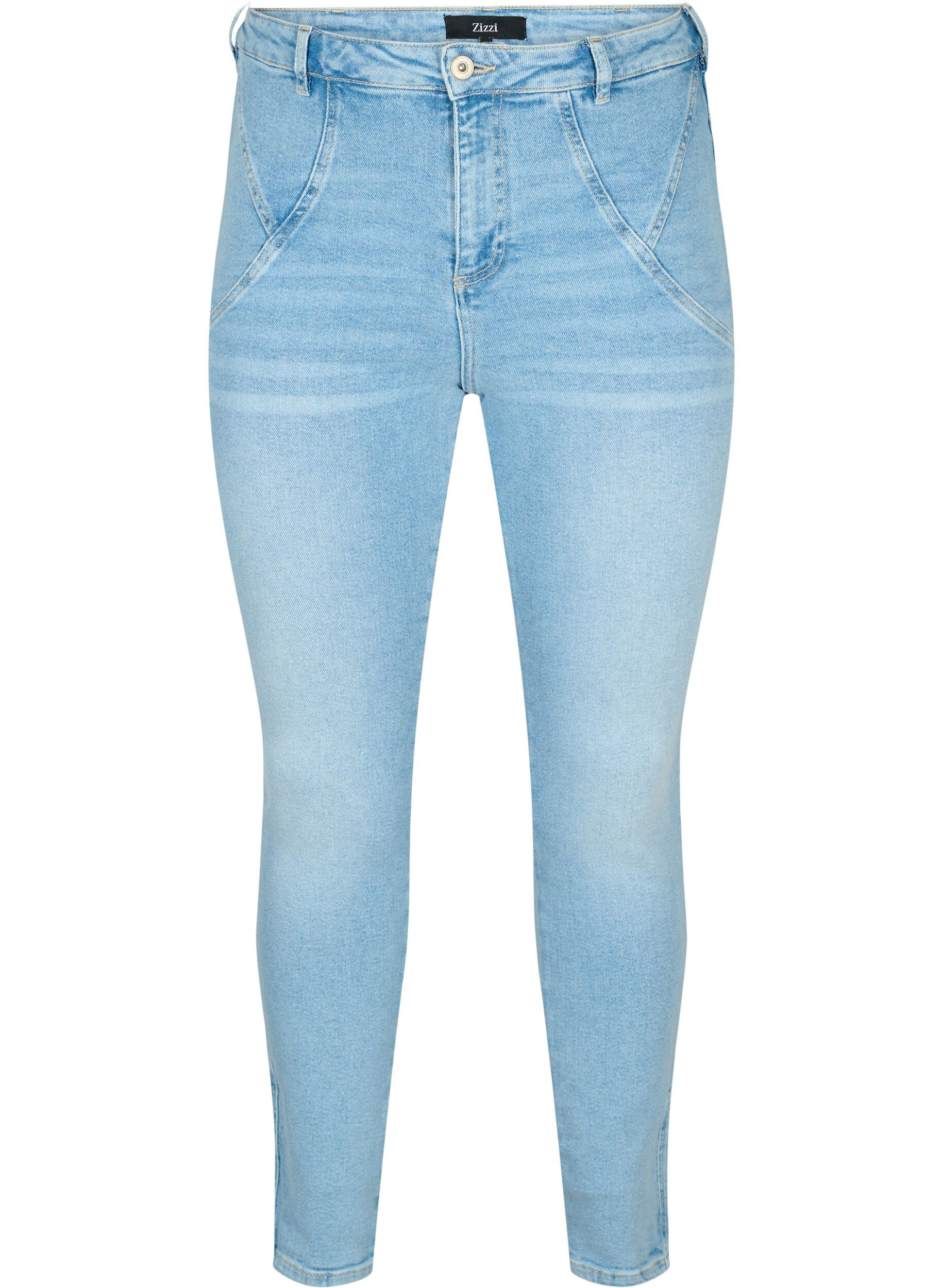 ZizziAmy jeans met hoge taille en super slanke pasvorm, Light blue, Packshot image number 0